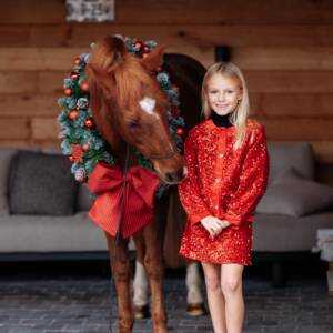 Glitter Gilet Set Red