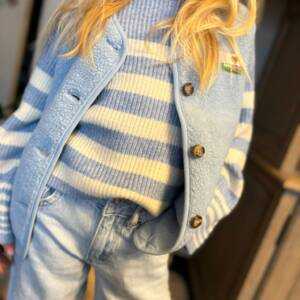 Rib Stripe Chambray Pull